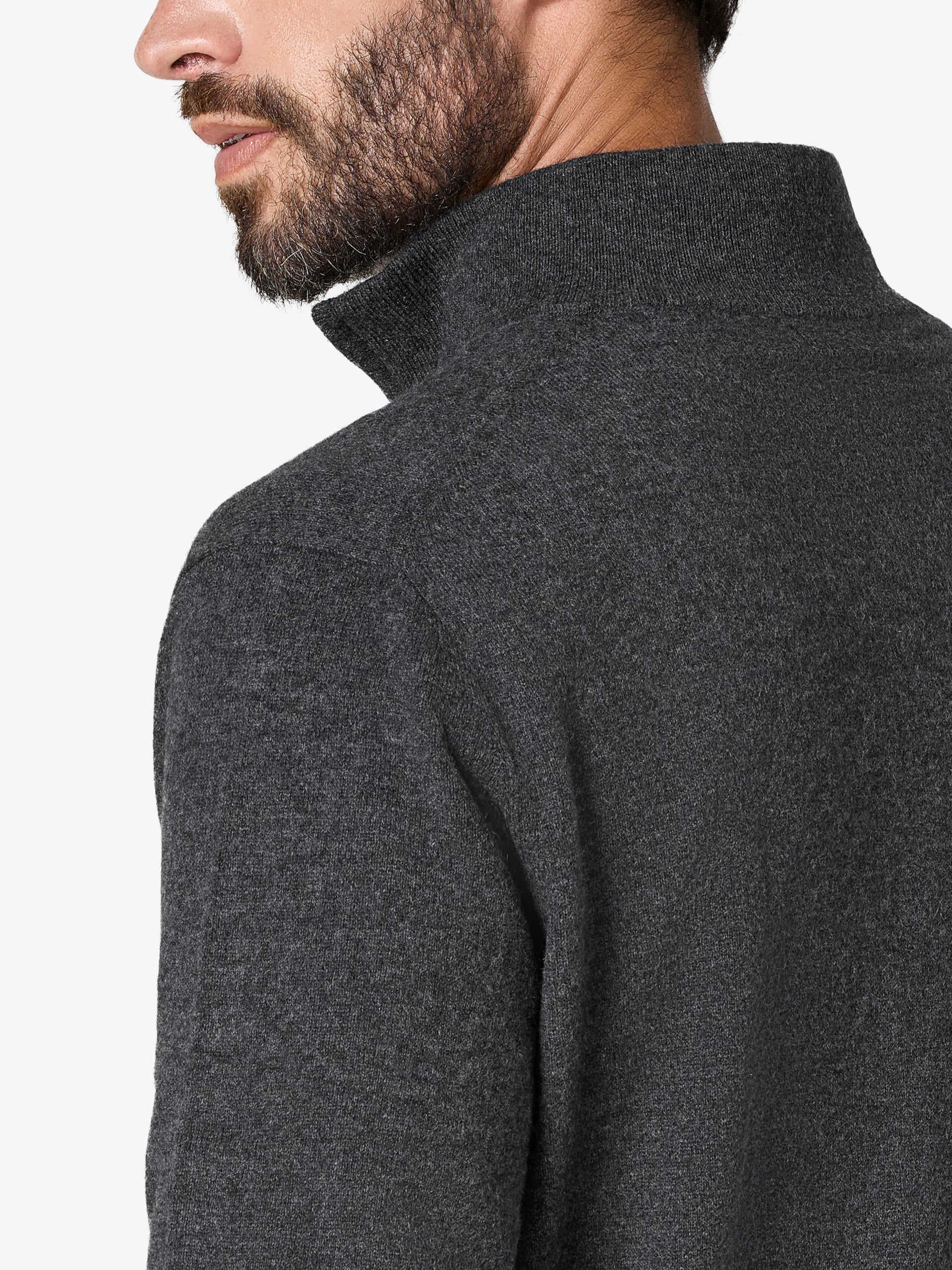 xSweater Cashmere Half-Zip - Dark Grey - Image 4