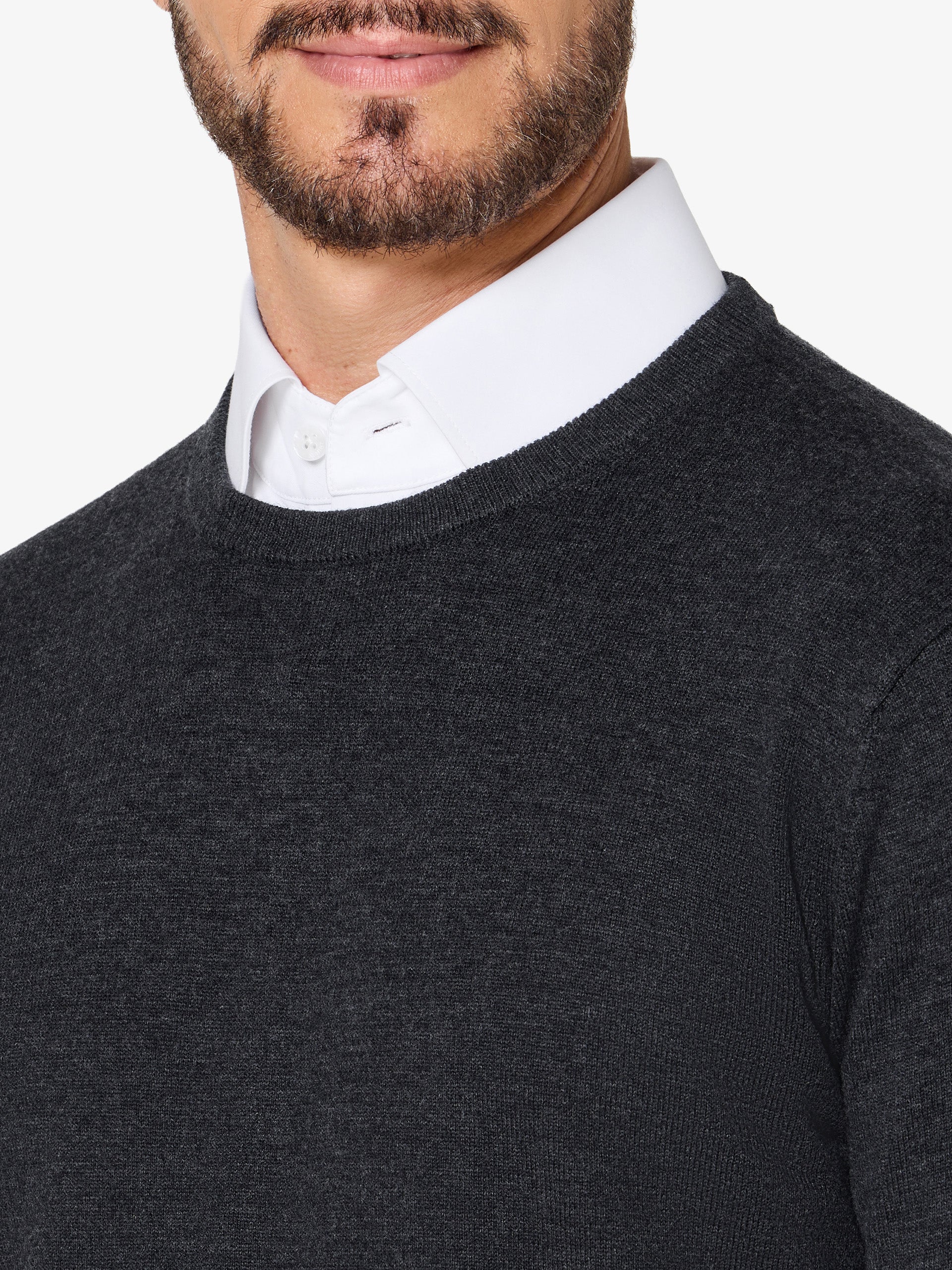 xSweater Merino Crewneck Midweight - Charcoal - Image 3