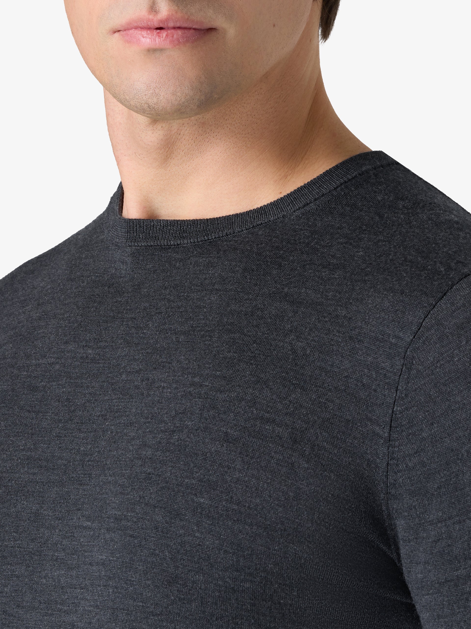 xSweater Merino Crewneck Lightweight - Mid-Grey - Image 3
