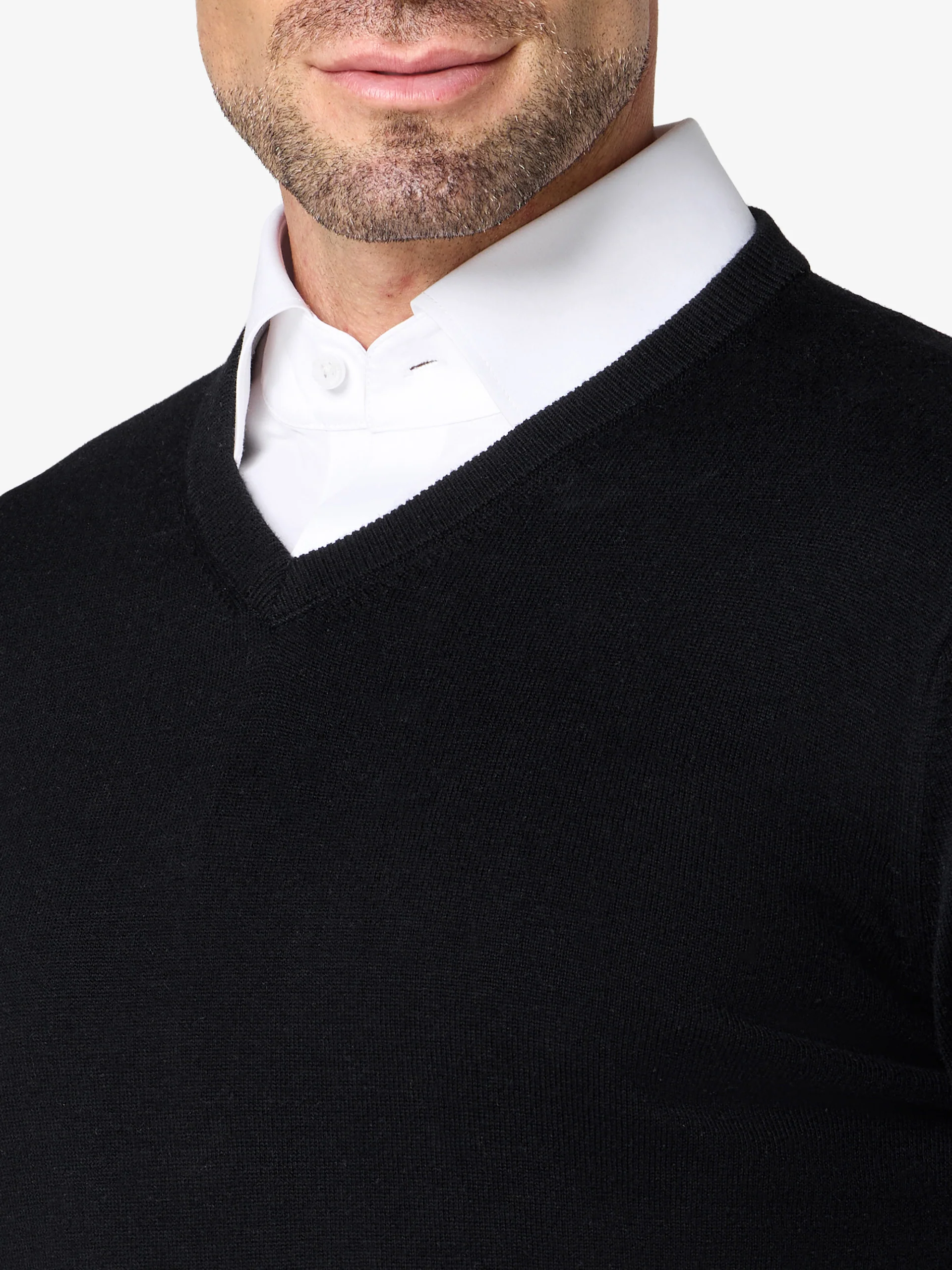 xSweater Merino V-Neck Midweight - Black - Image 3