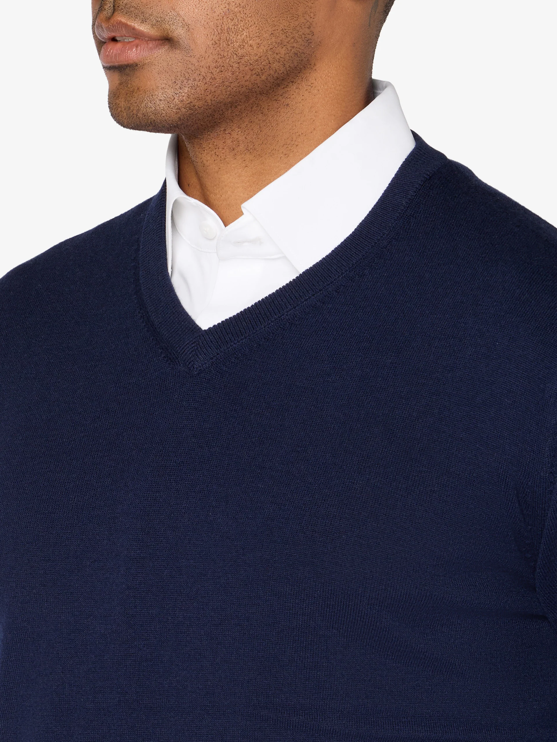 xSweater Merino V-Neck Midweight - Navy - Image 3